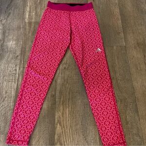 Adidas Women's Pink Patterned Leggings Size S